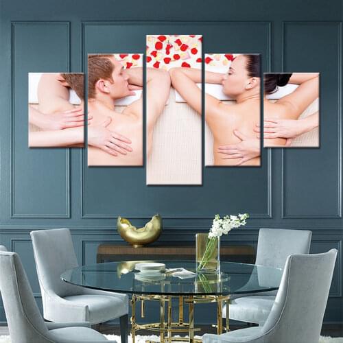 Body Spa Massage Health Salon 5 Pieces Artwork Print Poster Canvas Picture Painting Wall Art Home Decoration