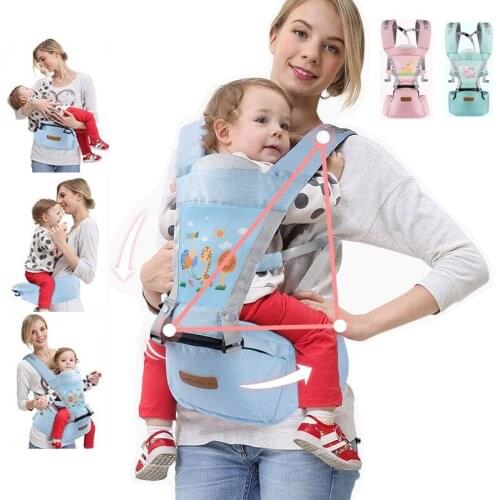 Backpack Ergonomic Baby Carrier Infant Baby Hipseat Heaps Waist Carrier Front Facing Kangaroo Sling For Baby Wrap Travel 0-36M