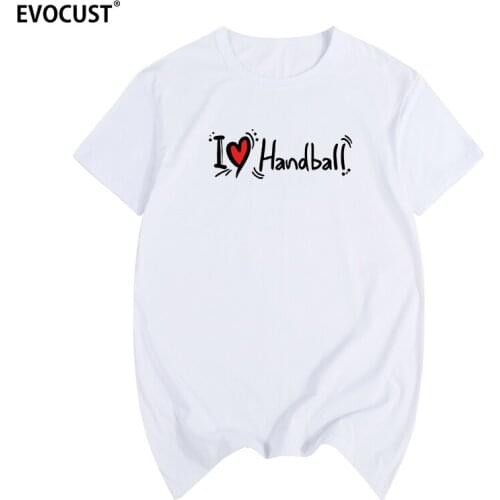 I love Handball T-shirt Cotton Men T shirt New Women Summer Comfortable Tee
