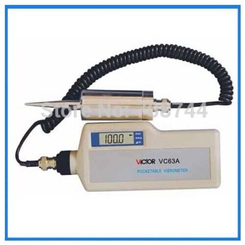 Measuring Vibration Acceleration Speed and Displacement of Rotating Machine VC63A Digital Pocketable Vibrometer