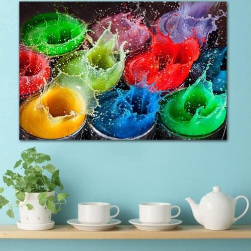 Large size Printing Oil Painting colors happy Cheers wall art canvas print pictures for living room and bedroom No Frames