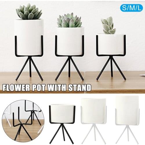 Ceramic Flower Pot Plant Stands Indoor Display Planter Vases with Stand Holder Cafe Home Decor A1