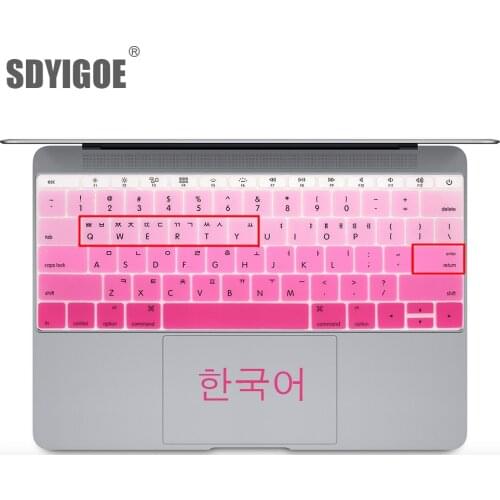 Korean Keyboard Cover for MacBook Not with touch bar 13pro A1708 retina 12 inch A1534 laptop keyboard protective film