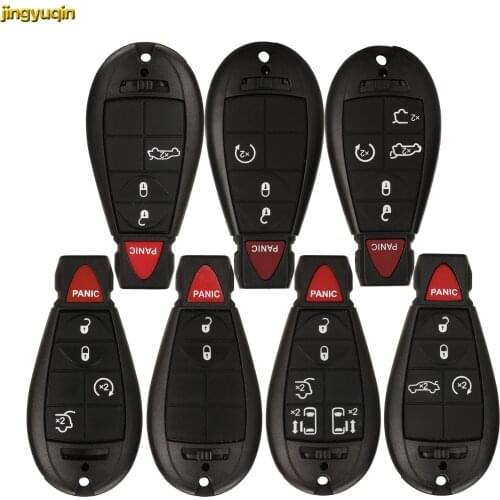 Jingyuqin Remote Car Key Shell For Jeep Cherokee Grand Chrysler 300 Country Town Dodge Challenger Journey Charger 3/4/5/6 BTNS
