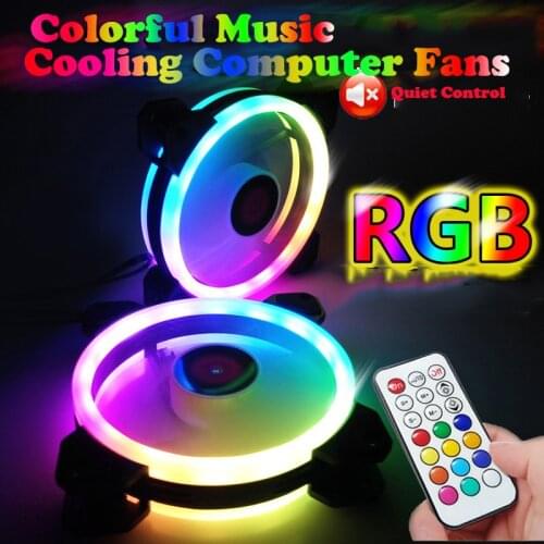 Colorful Music RGB Computer Case PC Fan Adjust Cooling Fan 12cm Quiet Control AURA SYNC Computer Cooler Cooling RGB Case Fans