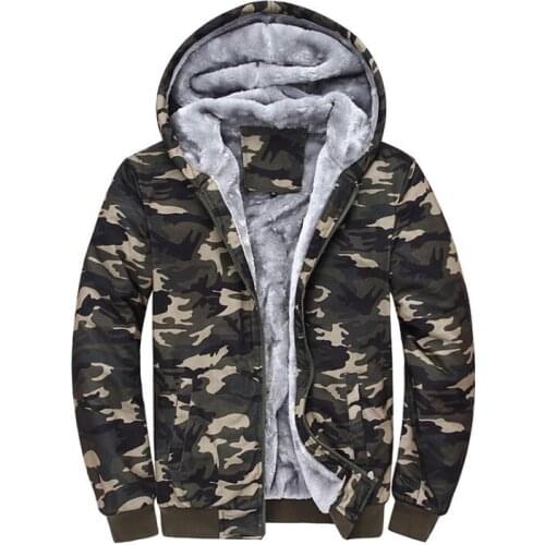 New Warm Camouflage Fleece Softshell Jacket Outdoor Windproof Camping Hooded Plus Size Hiking Jcaket