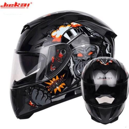 2019 New Knight protection JIEKAI Double lens Motorcycle Helmet JK310 Full Face Motorbike Helmets Made of ABS with PC Visor lens