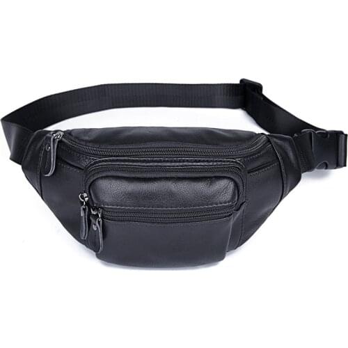 Mens Waist Bag Belt Waist Packs genuine Leather Waist Bag Men Women Real Leather Fanny Pack Belt Bum/Hip Male Female Cross Body