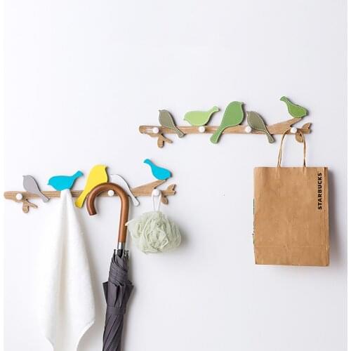 Wall Decorations Resin Bird Hanger Key Coat Hat Clothes Towel Holder Livingroom Bedroom Handbag Creative Holder Home Accessories