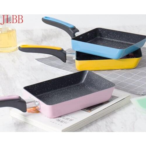 Stainless Steel Nonstick Frying Pan Handel Pancake Omelette Egg Pots and Pans Rectangle Cookware Set Deep Gas Induction