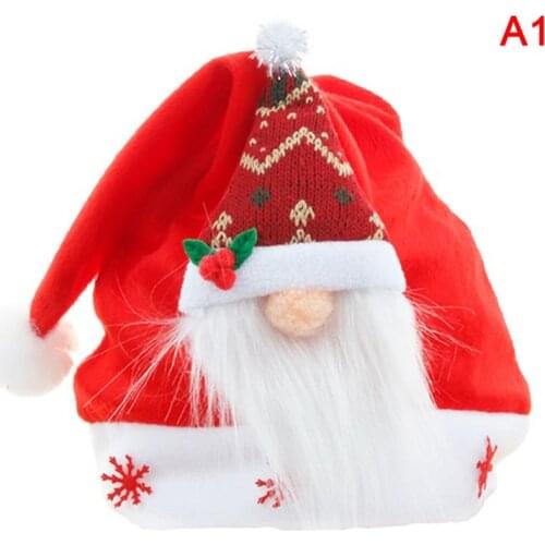 New Year Navidad Merry Christmas Hat Plush Forest Santa Claus Faceless Xmas Cap Party Props Children Adult Xmas Gift 2022