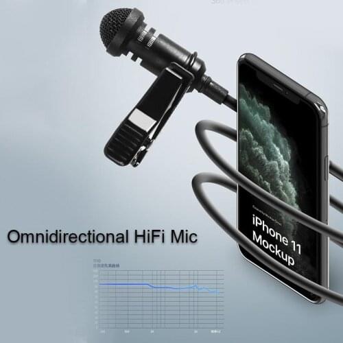 Mini Portable Clip-on Lapel Microphone For iPhone 12 iPad Huawei mate 40 Pro Android Smartphone DSLR Camera Computer PC Laptops