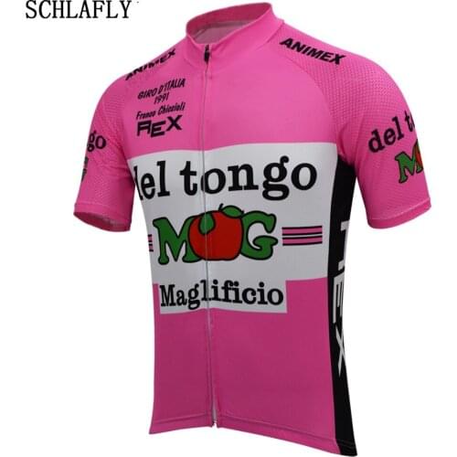 Pink classic mg cycling jersey short sleeve summer bike wear jersey road jersey cycling clothing schlafly cycling top