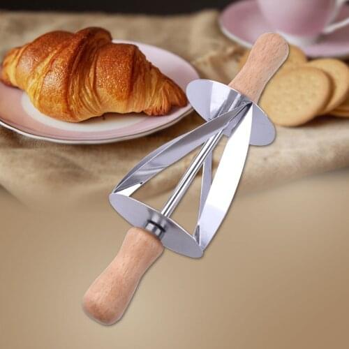 LETAOSK 304 Stainless Steel Croissant Rolling Pin Pastry Dough Roller Cutter Bread Slicer Baking DIY Tool