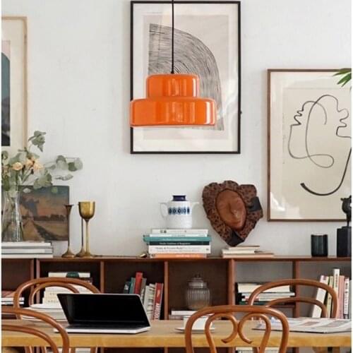 Nordic Orange Creative Pendant Light Double Ceramic Classical Lamp for Living Room Bedroom Kitchen Remote Control Led Chandelier