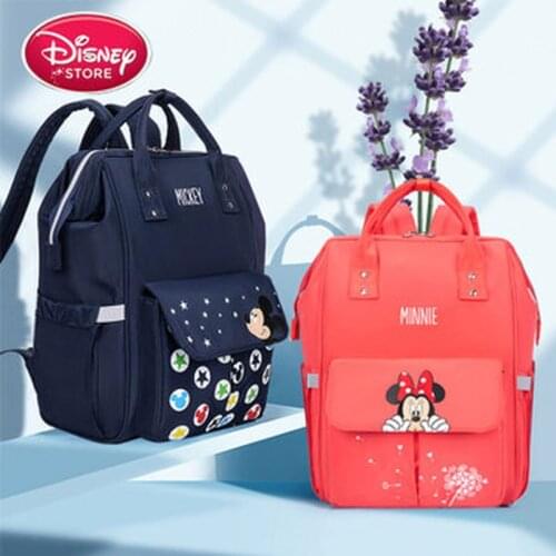 Disney Mickey Minnie Diaper Bag Cartoon Mommy Bag Practical Backpack Fashionable Multifunctional Handbag Large Capacity Backpack