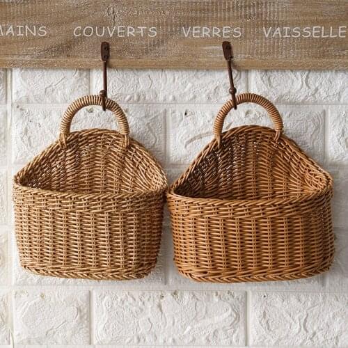 Cloth bag receiving wall type plastic kitchen ginger garlic hanging basket receiving basket toiletries wall hanging basket