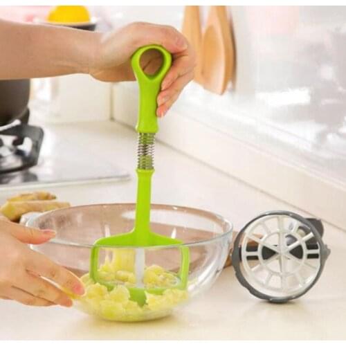 Stainless Steel Pusher / Potato Masher With Broad Mashing Plate For Smooth Mashed Potatoes Fruit Vegetable Tools Press Crusher