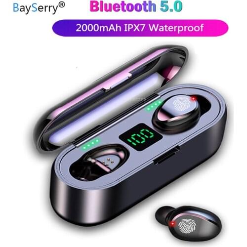 2000mAh Power Bank TWS Wireless Earphones Bluetooth 5.0 Stereo Music Sport Wireless Headphones Earbuds headset For iPhone Xiaomi