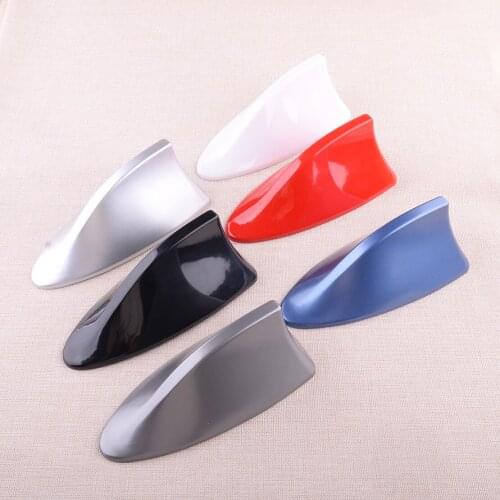 Universal Car Exterior Roof Shark Fin Antenna FM/AM Signal Radio Aerial Decoration Black/Red/Blue/Silver/Grey/White Accessories