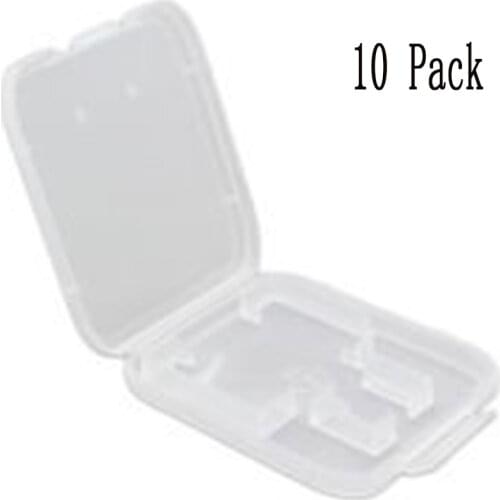 XRHYY Pack of 10 Clear Plastic Memory Card Case Holder For San Disk Kingston Transcend Samsung SD Micro SD T-Flash Card Box