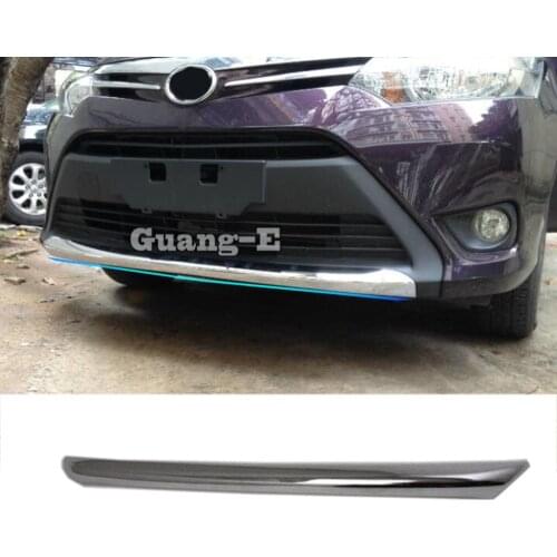 For Toyota Vios/Yaris/Sedan 2014 2015 2016 Protection Bumper ABS Chrome Trim Front Head Hoods Bottom Moulding Hoods Part 1pcs