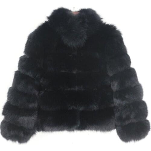 Brand Winter Jacket Women 2020 Real Fur Coat Natural Stand Collar Big Fluffy Fox Fur Outerwear Streetwear Thick Warm Removable