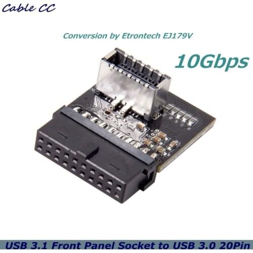 10Gbps Best Quality USB 3.1 Front Panel Socket to USB 3.0 20Pin Header Male Extension Cable Adapter for Motherboard Card