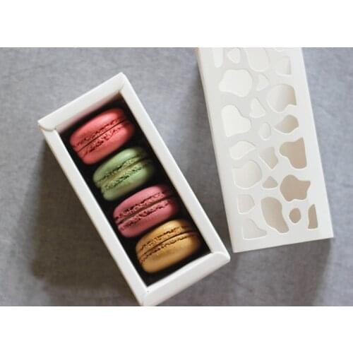 10pcs Macaron Box 4 color kraft paper box for White Macarons boxs kraft packaging box cookie kraft macarons candy packing