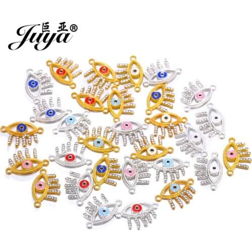 10pcs/lot Zinc Alloy Evil Eye Connectors Charms DIY Jewelry Findings Bracelet Necklace Making Handmade Crafts Supplies Accessory