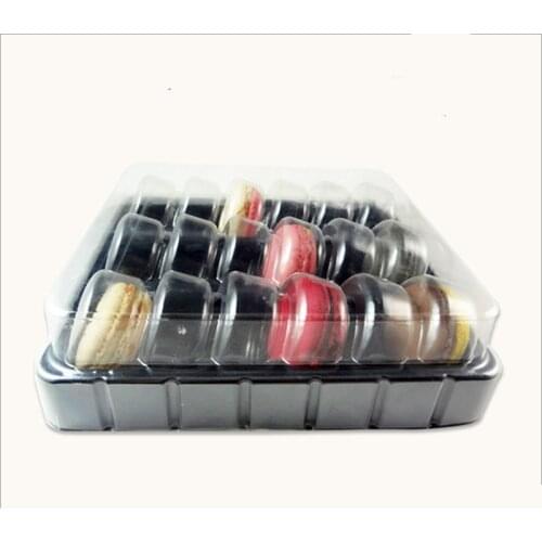 18 Holes Window DIY Cookie Macaron Gift Box Macaron Box PVC Packaging Box Macarons Display Trays Dessert Muffin Carriers Cases