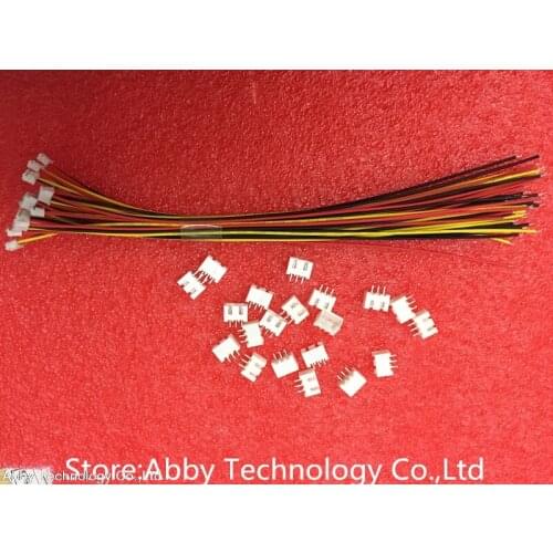 50sets/lot ZH 1.5mm 3-Pin JST Connector Plug with Wire 100mm/150mm/200mm