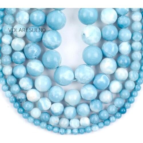 4/6/8/10/12mm Natural Blue Chalcedony Angelite Stone Beads For Jewelry Making DIY Needlework Bracelet Necklace Accessories 15