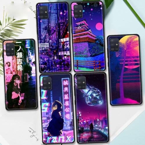 Vaporwave Glitch Anime For Samsung Galaxy A51 A71 A21S Case For Galaxy A31 A41 A11 A01 M30s M31 M31s Black Soft Phone Cover