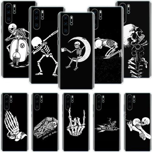 Spooky Skull Funny Dance Skeleton Phone Case For Huawei Honor 10 9 20 9X 8A 8X 8S 7A 7X Lite Pro 10i 20i Y5 Y6 Y7 Y9 2019 Cover