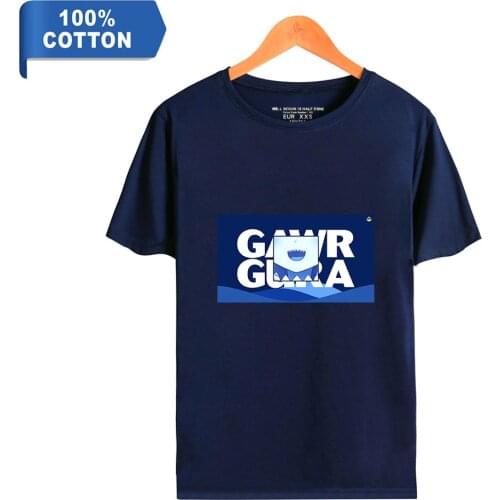 Gawr Gura Summer Harajuku Breathable Fashion 100% Cotton Short-sleeved T-shirt Casual Unisex Round neck Sportswear