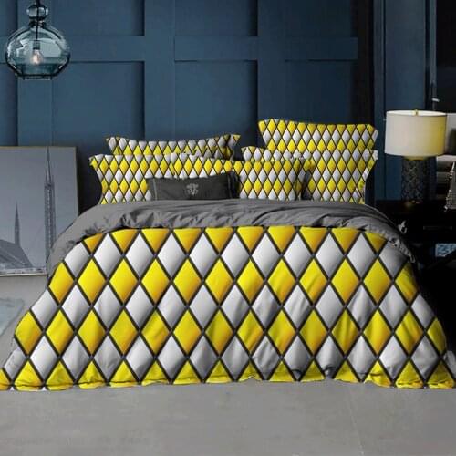 Double Bed Set Geometric White Black Bed Cover Luxury Bedding Set Adult Elegent Duvet Cover Queen King Quilt Cover Set