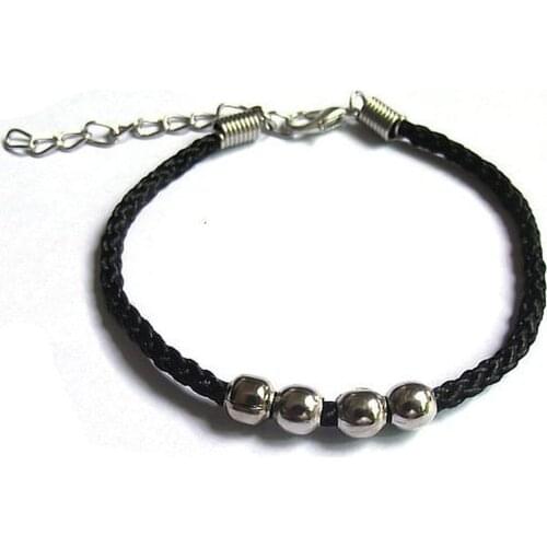 Hot Sale 1PC Cross Heart Weaven Rope Bracelets Women Round Beads Double Layers Link Chain Bracelets Female Good Luck Jewelry