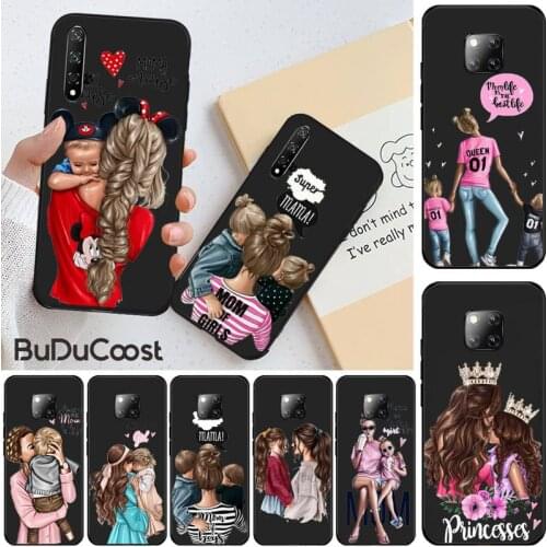 Hrmes Fashion Mam Super Mom Baby Girl Soft Rubber Phone Cover for Huawei Honor 8X 9 10 20 Lite 7A 8A 5A 7C 10i 20i 9X play 8C