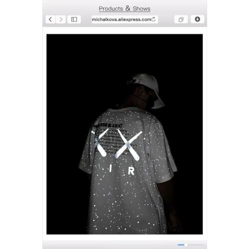 Men Women Korean Clothing Vintage Designer T-shirt Fashion Hip Hop Reflect Light Casual T-shirt 2020 Hot Sale Students T-shirt