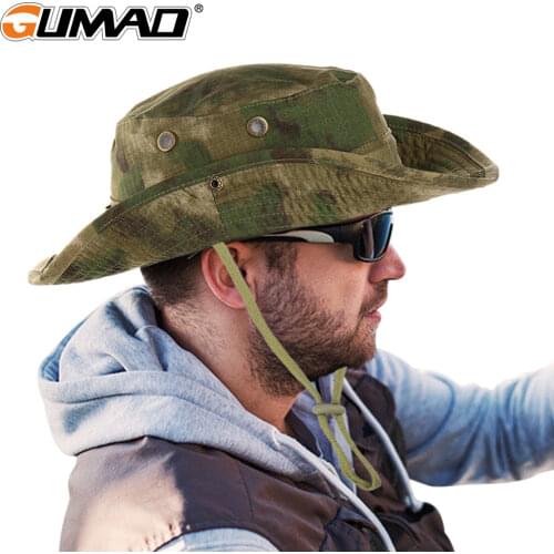 Tactical Hats Camouflage Sun Visors Bucket Hat Camping Hunting Hiking Beach Wide Brim Bonnie Caps Sunshade Fishing Cap Men Women