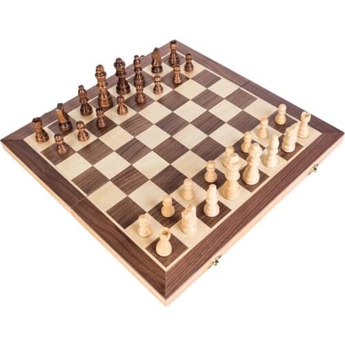 Chess Set Wooden Chess Game Folding Chessboard Chess Pieces Chessman Chess Board Game For Adults