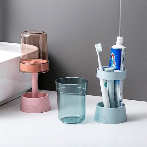 Toothbrush Rack Set Household Mouthwash Cup With Lid Portable Couple Wash Cup Holder
