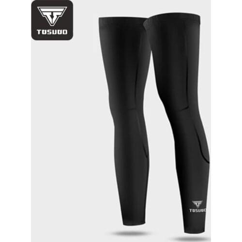 TOSUOD Ice silk sunscreen leg sets riding leg sets Lycra quick-drying sports basketball leggings knee pads men and women summer