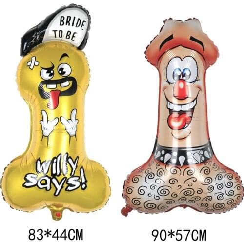 Inflatable Penis Balloons Big Willy Penis Foil Balloon for Bachelorette Party Bride To Be Globos Hen Night Adult Party Supplies
