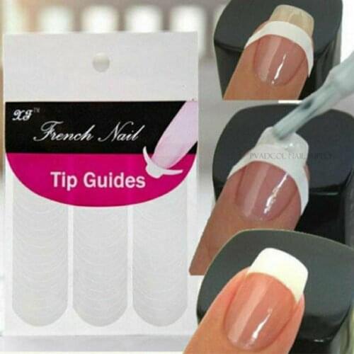 6 Pack French Tip Guides Sticker Manicure Stripe Edge Nail Art Tips Form Line Stencil Decoration