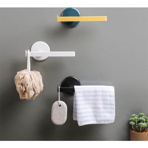 VOGVIGO Wall Mounted Towel Holder Plastic Towel Rack Bathroom Kitchen Towel Hanging Hanger Kitchen Bathroom Organizer Shelf