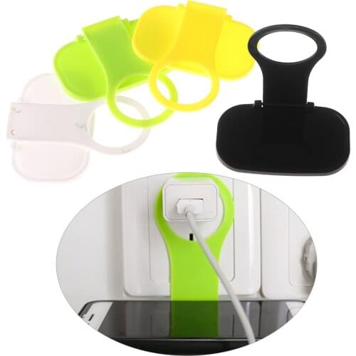 New Universal Wall Charger Hanger Mobile Phone Stand Holder Fixed Charging Cable Organizer For iPhone Samsung Home Tablet Suppor