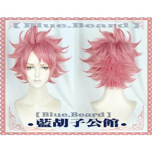 Fairy Tail Etherious Natsu Dragneel Cosplay Wig Anime Pink Straight Synthetic Hair+ Free Wig Cap