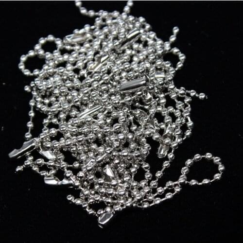 White Silver Plated Ball Chain 2.3mm Diameter Steel Connector Clasp Bead Chain 12cm Jewelry Making Accesory